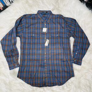 VINTAGE CHRISTIAN DIOR MONSIEUR MENS DRESS SHIRT SIZE LARGE BUTTON DOWN PLAID